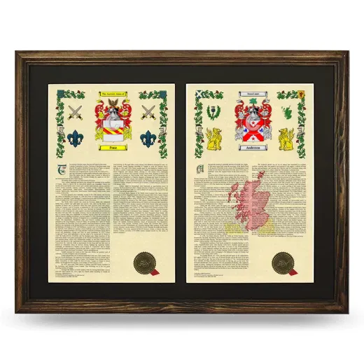 Double Armorial History Framed- Brown
