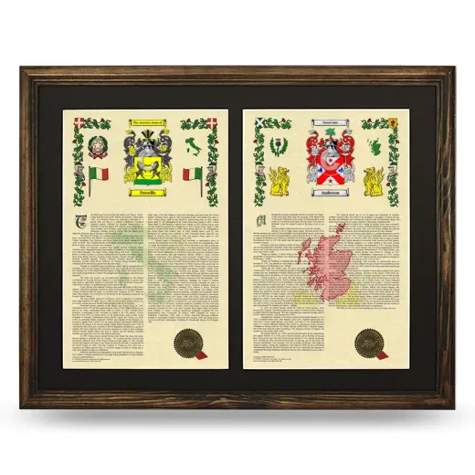 Double Armorial History Framed- Brown