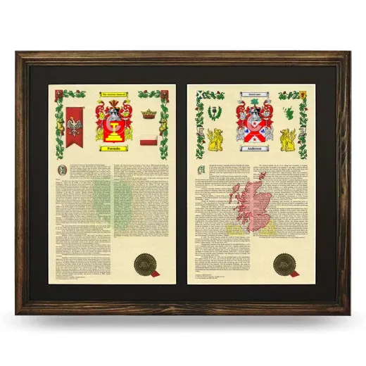 Double Armorial History Framed- Brown