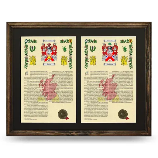 Double Armorial History Framed- Brown