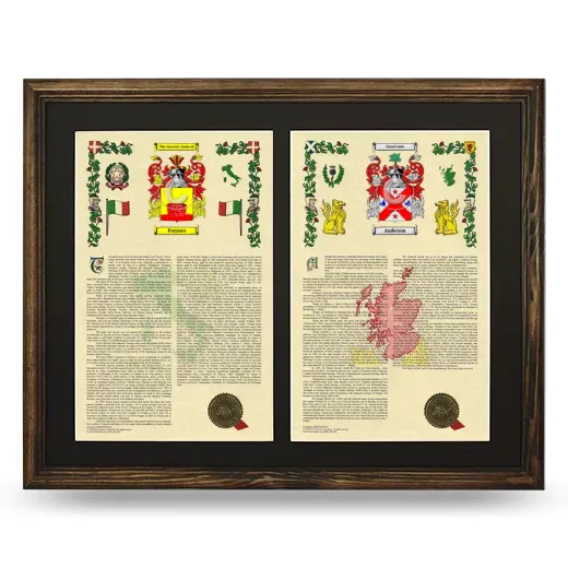 Double Armorial History Framed- Brown