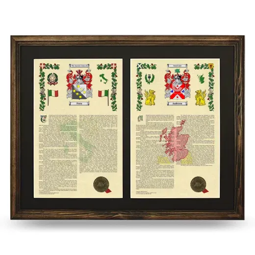 Double Armorial History Framed- Brown