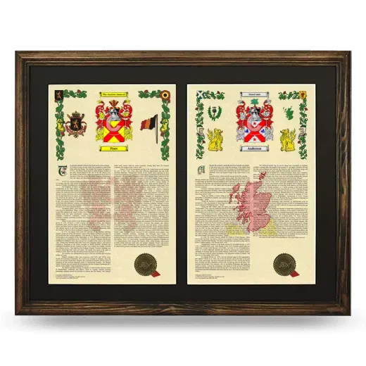 Double Armorial History Framed- Brown