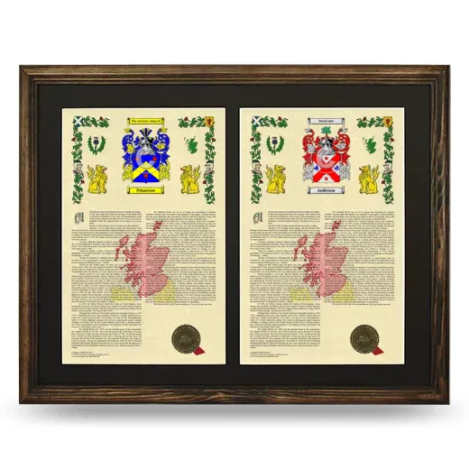 Double Armorial History Framed- Brown