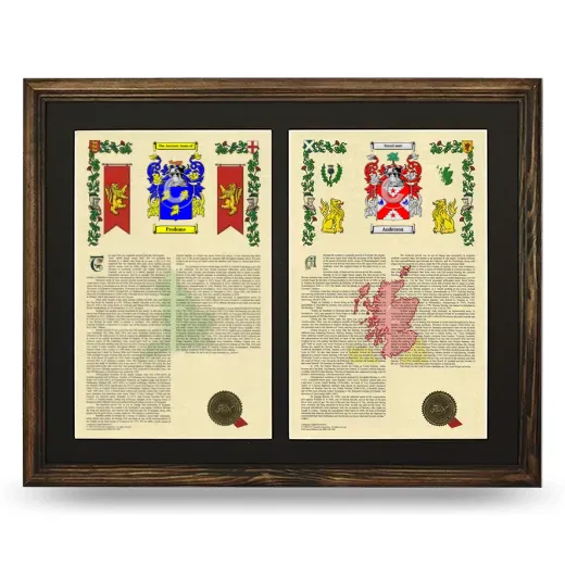 Double Armorial History Framed- Brown