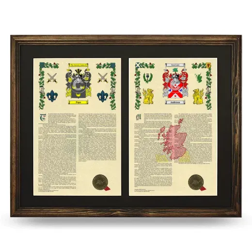 Double Armorial History Framed- Brown