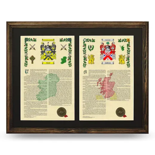 Double Armorial History Framed- Brown
