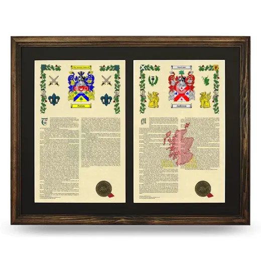 Double Armorial History Framed- Brown