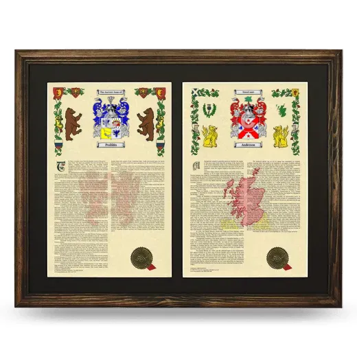 Double Armorial History Framed- Brown