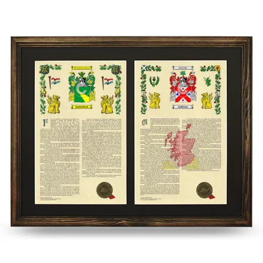 Double Armorial History Framed- Brown