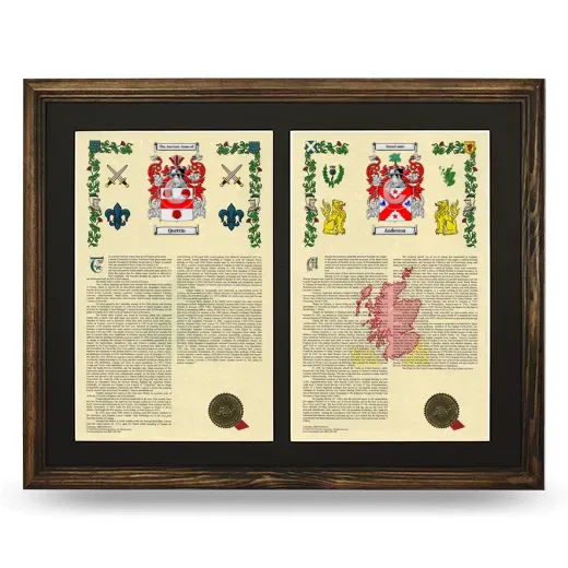 Double Armorial History Framed- Brown