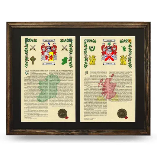 Double Armorial History Framed- Brown