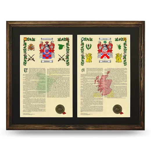 Double Armorial History Framed- Brown