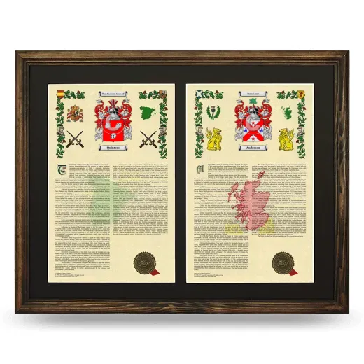 Double Armorial History Framed- Brown