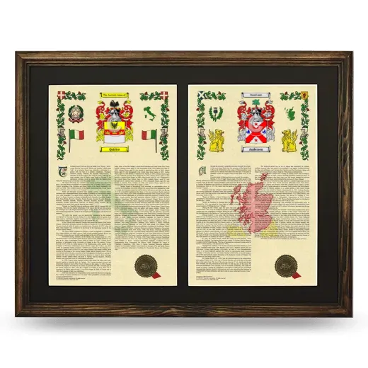 Double Armorial History Framed- Brown