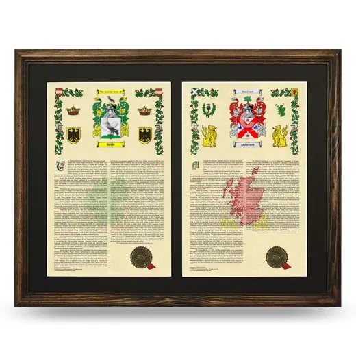 Double Armorial History Framed- Brown