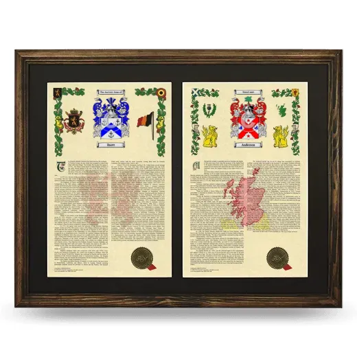 Double Armorial History Framed- Brown