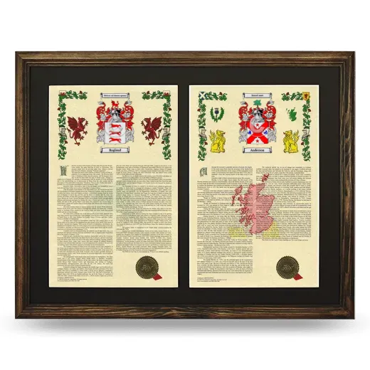 Double Armorial History Framed- Brown