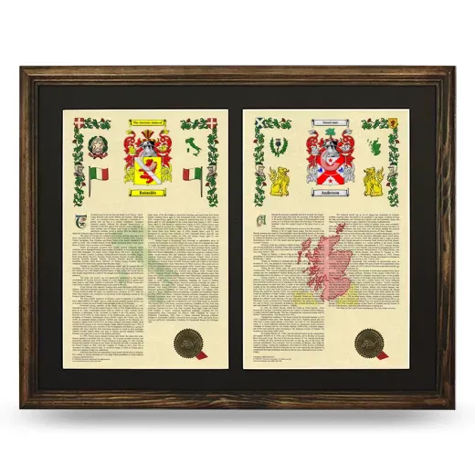 Double Armorial History Framed- Brown