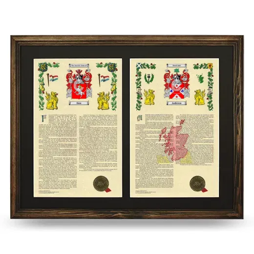 Double Armorial History Framed- Brown
