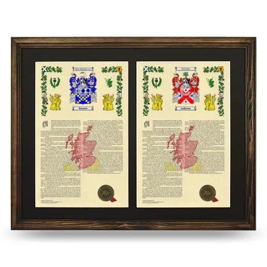Double Armorial History Framed- Brown