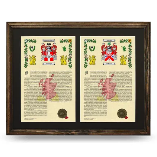 Double Armorial History Framed- Brown