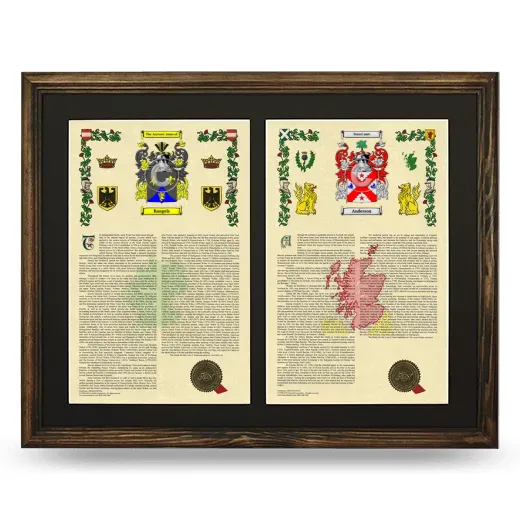 Double Armorial History Framed- Brown