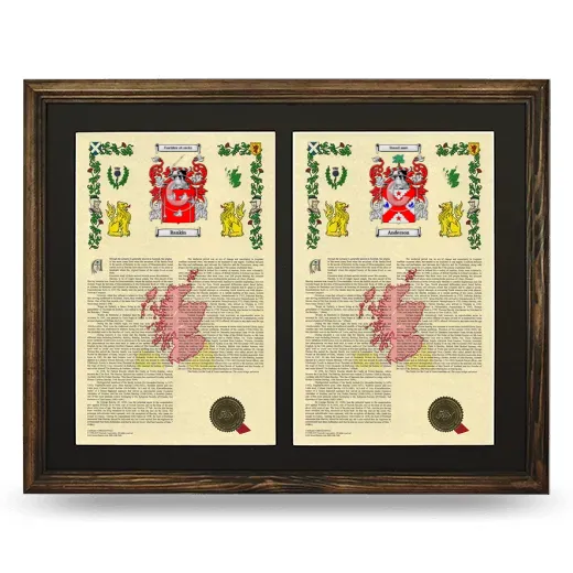 Double Armorial History Framed- Brown