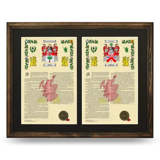 Double Armorial History Framed- Brown