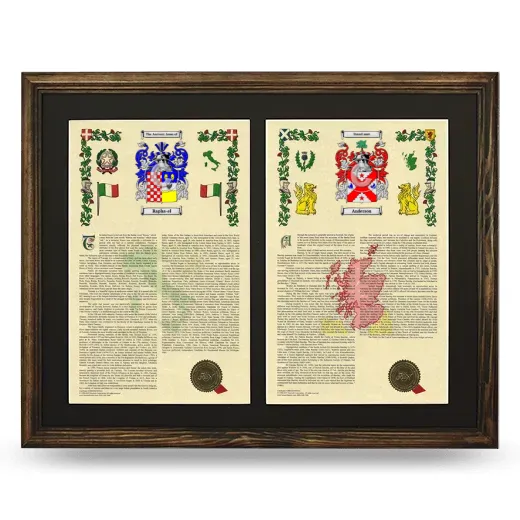 Double Armorial History Framed- Brown