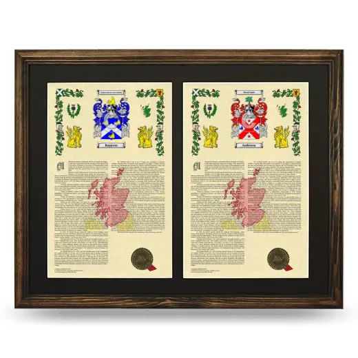 Double Armorial History Framed- Brown