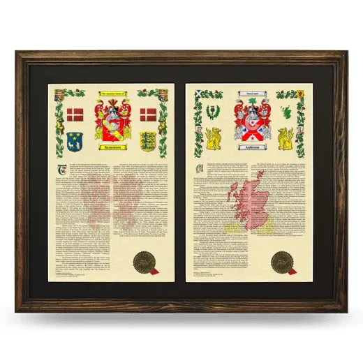 Double Armorial History Framed- Brown