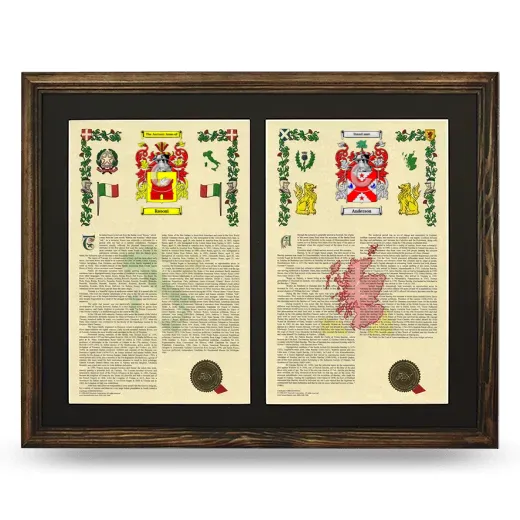 Double Armorial History Framed- Brown