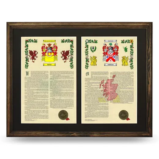 Double Armorial History Framed- Brown