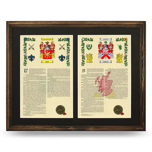 Double Armorial History Framed- Brown