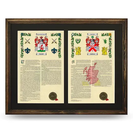 Double Armorial History Framed- Brown