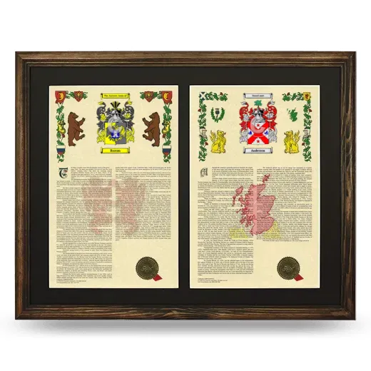 Double Armorial History Framed- Brown