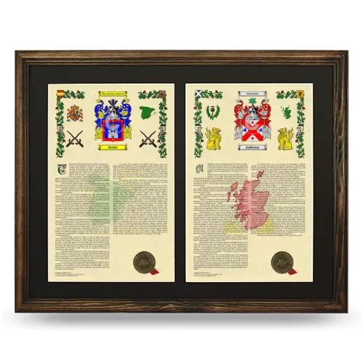 Double Armorial History Framed- Brown