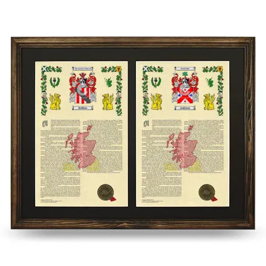 Double Armorial History Framed- Brown