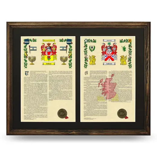 Double Armorial History Framed- Brown