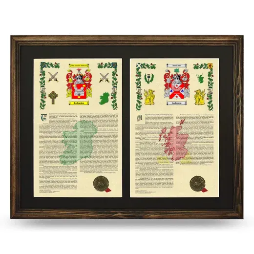 Double Armorial History Framed- Brown