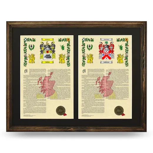 Double Armorial History Framed- Brown