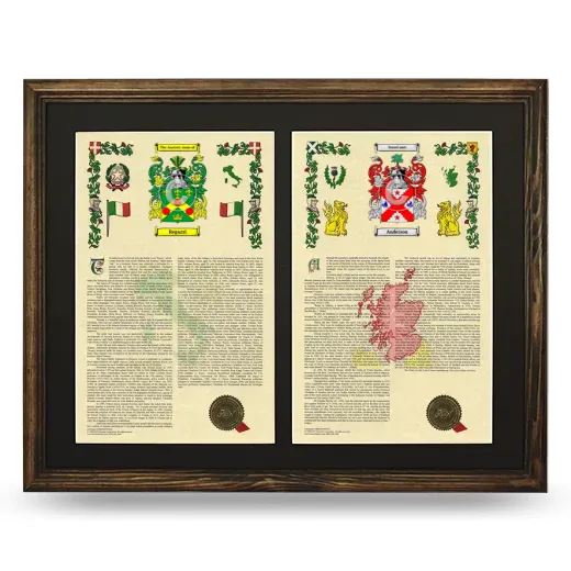 Double Armorial History Framed- Brown