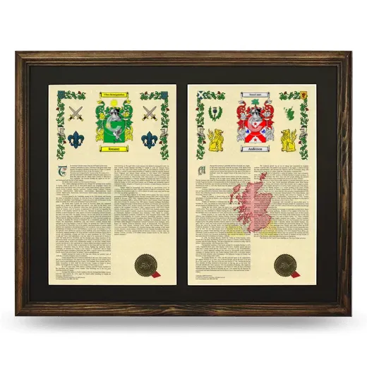 Double Armorial History Framed- Brown