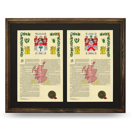 Double Armorial History Framed- Brown