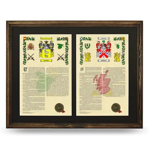 Double Armorial History Framed- Brown