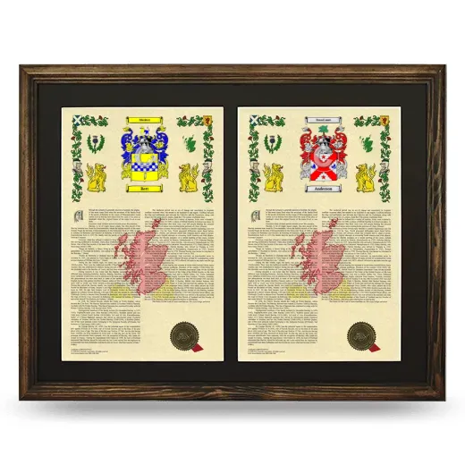 Double Armorial History Framed- Brown