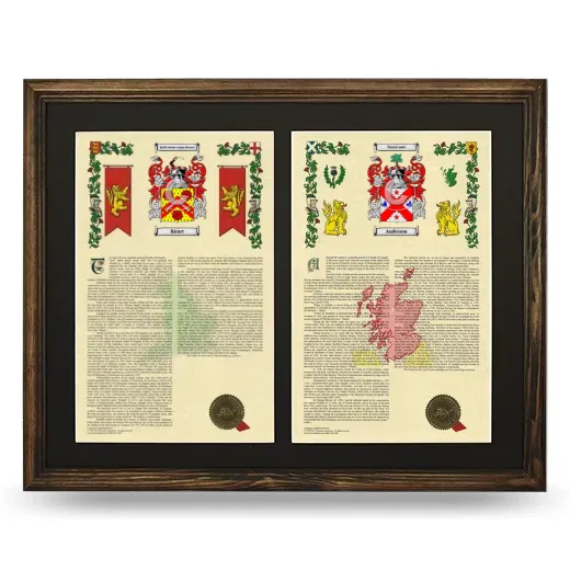 Double Armorial History Framed- Brown