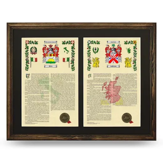 Double Armorial History Framed- Brown