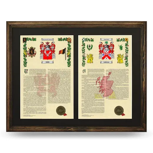 Double Armorial History Framed- Brown